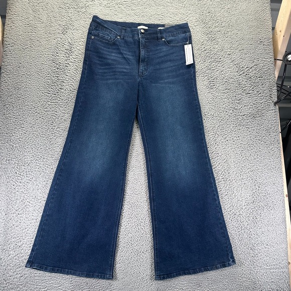 sofia by sofia vergara Denim - Vintage Sofia Vergara Margot Jeans Women's 16 Blue Cotton Denim Wide Leg Stretch